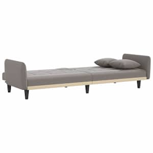 Rozkládací pohovka s držáky na nápoje taupe textil - obrázek 6