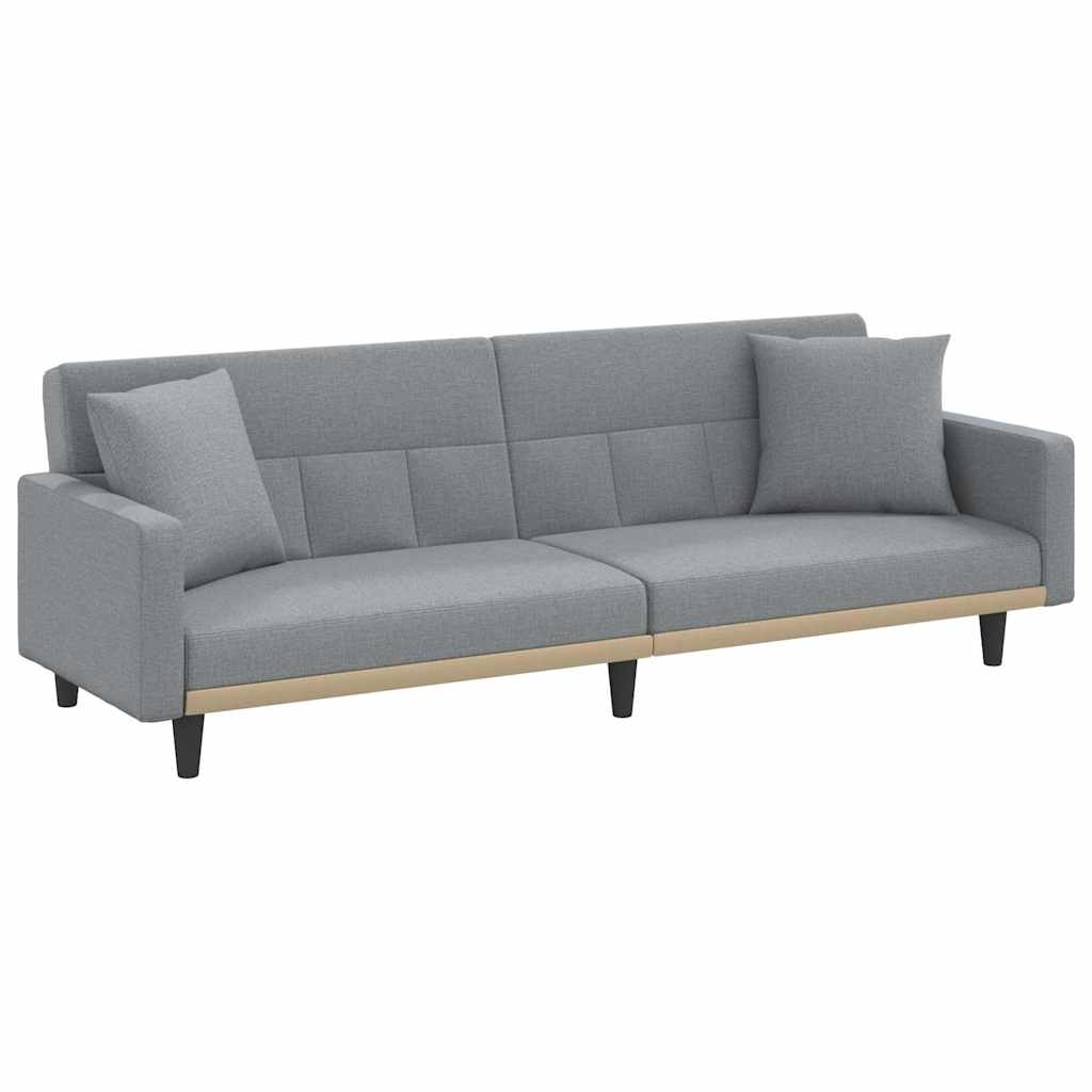 Thumbnail - vidaXL Schlafsofa mit Kissen Hellgrau Stoff