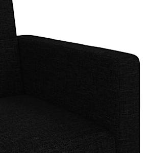 Rozkládací pohovka s poduškami černá textil - obrázek 10