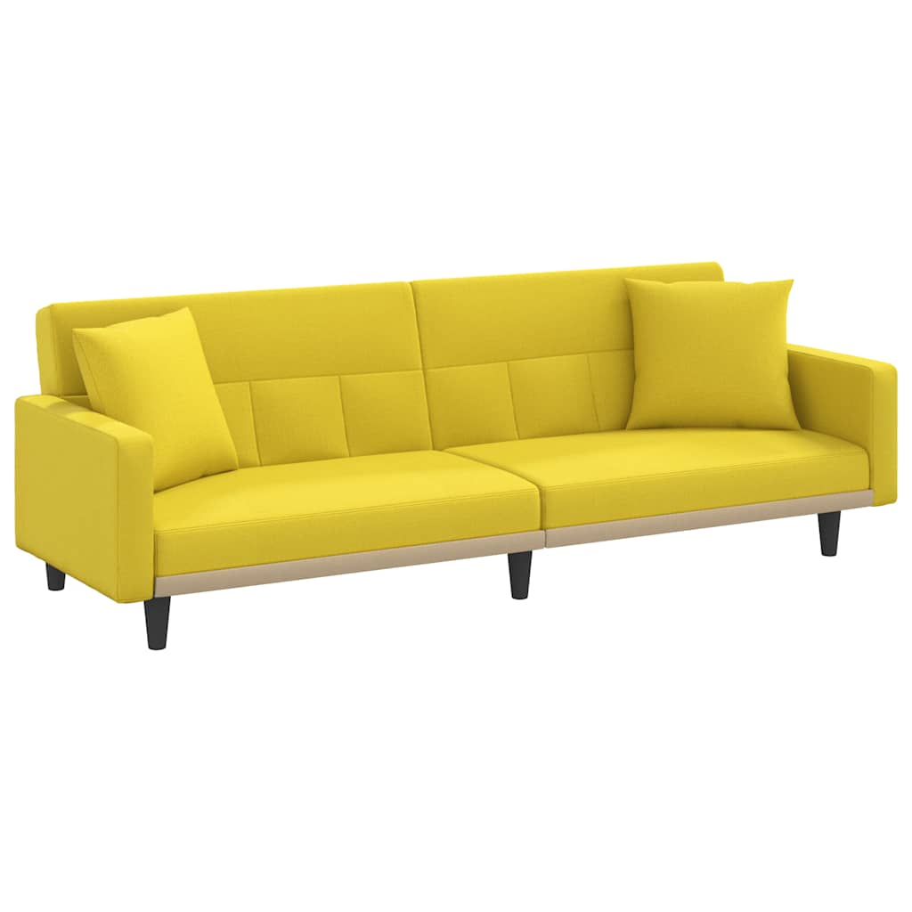 Thumbnail - vidaXL Schlafsofa mit Kissen Hellgelb Stoff