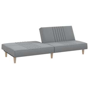 Rozkládací pohovka světle šedá textil - obrázek 6