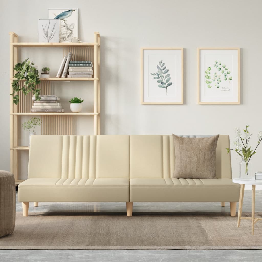 vidaXL Schlafsofa Creme Stoff