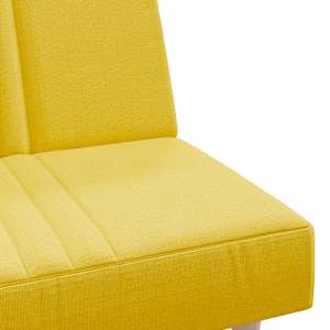 Rozkládací pohovka světle žlutá textil - obrázek 9