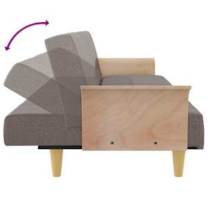 Rozkládací pohovka s područkami taupe textil - obrázek 9