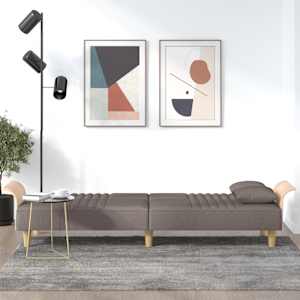 vidaXL dīvāngulta ar roku balstiem, pelēkbrūns audums