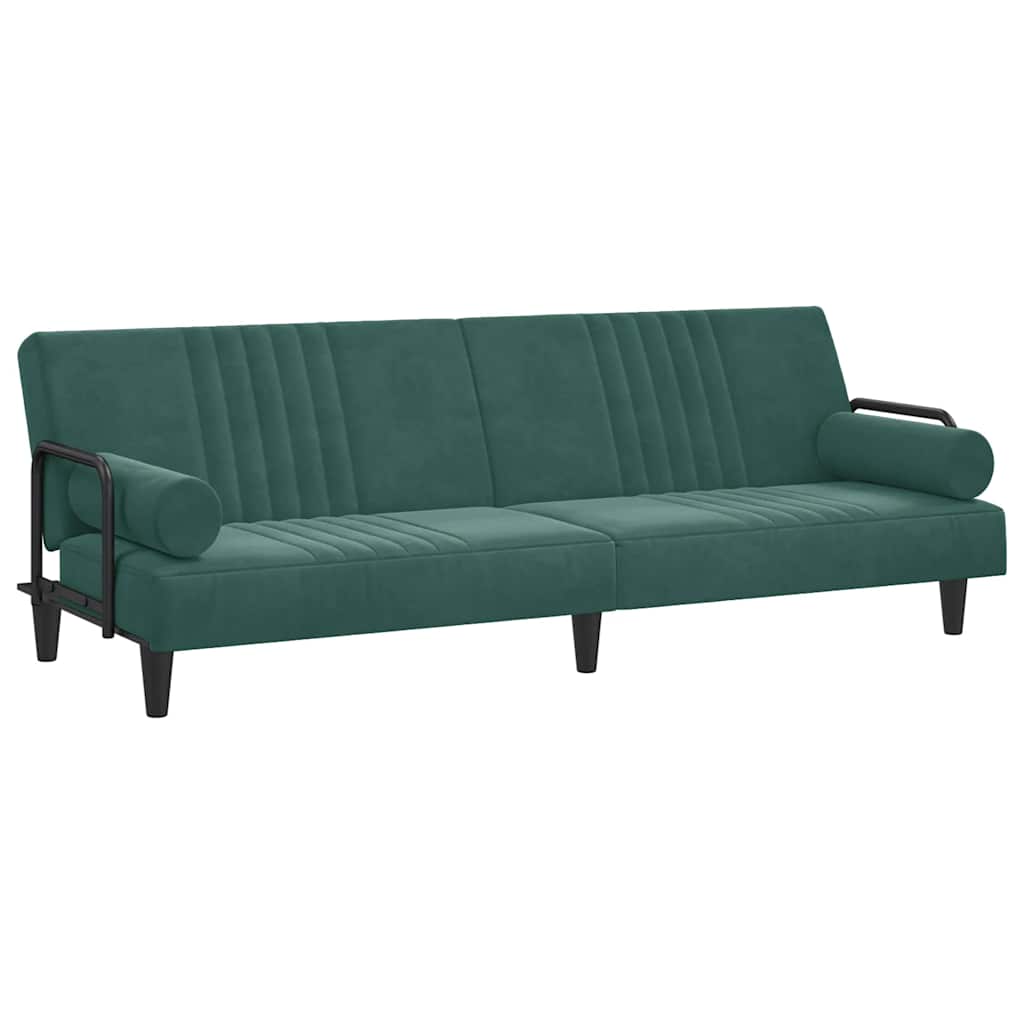 Thumbnail - vidaXL Schlafsofa mit Armlehnen Dunkelgrün Samt