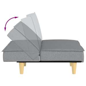 Rozkládací pohovka světle šedá textil - obrázek 9