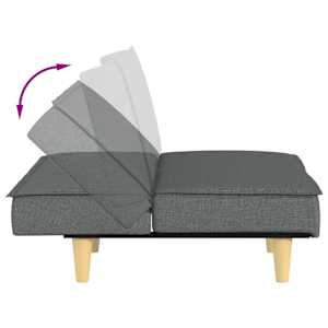 Rozkládací pohovka tmavě šedá textil - obrázek 9