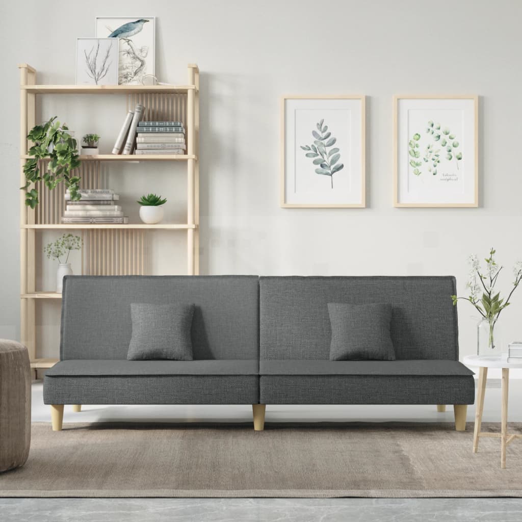 vidaXL Slaapbank stof donkergrijs