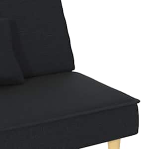 Rozkládací pohovka černá textil - obrázek 10