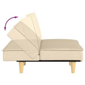 Rozkládací pohovka krémová textil - obrázek 9