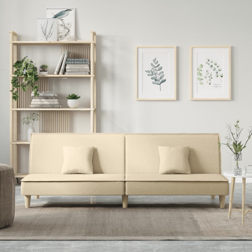 vidaXL Schlafsofa Creme Stoff