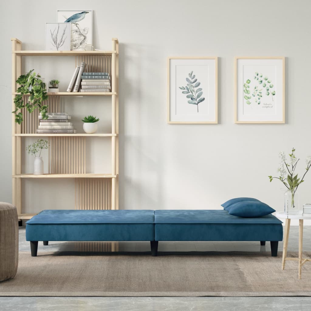 vidaXL Schlafsofa Blau Samt