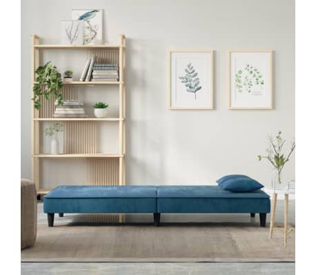 vidaXL Schlafsofa Blau Samt