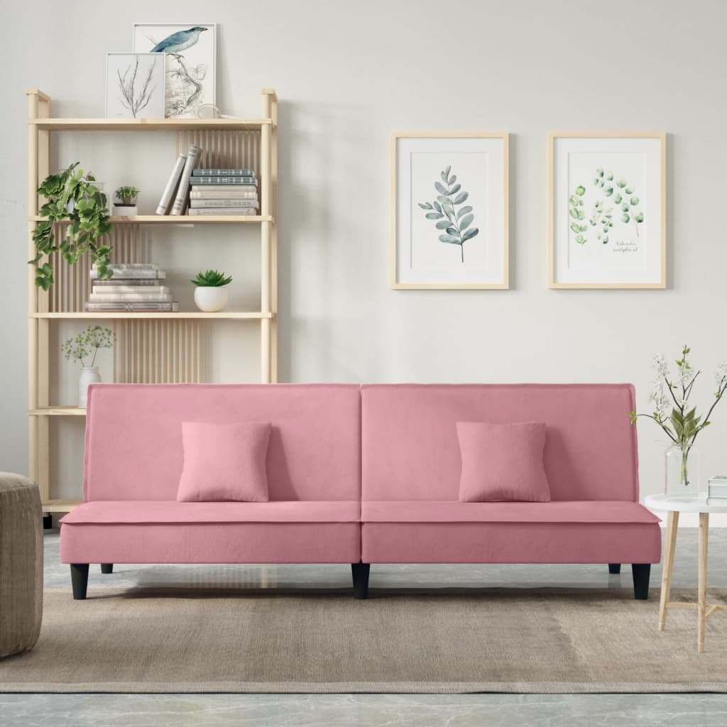 vidaXL Schlafsofa Rosa Samt