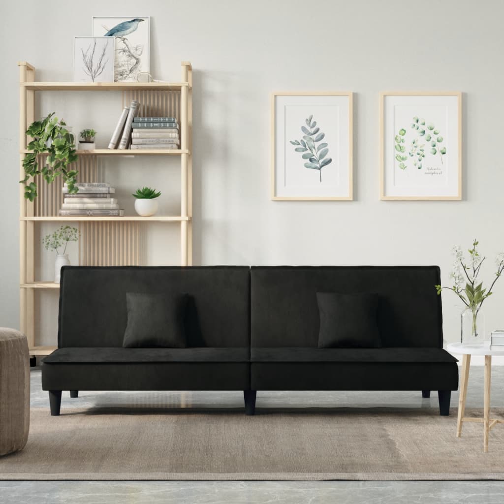 vida XL Schlafsofa Schwarz Samt
