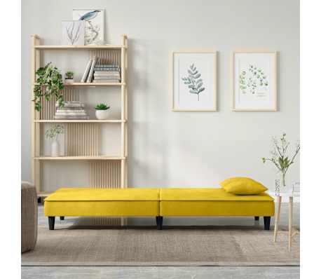 vidaXL Canapé-lit jaune Velours