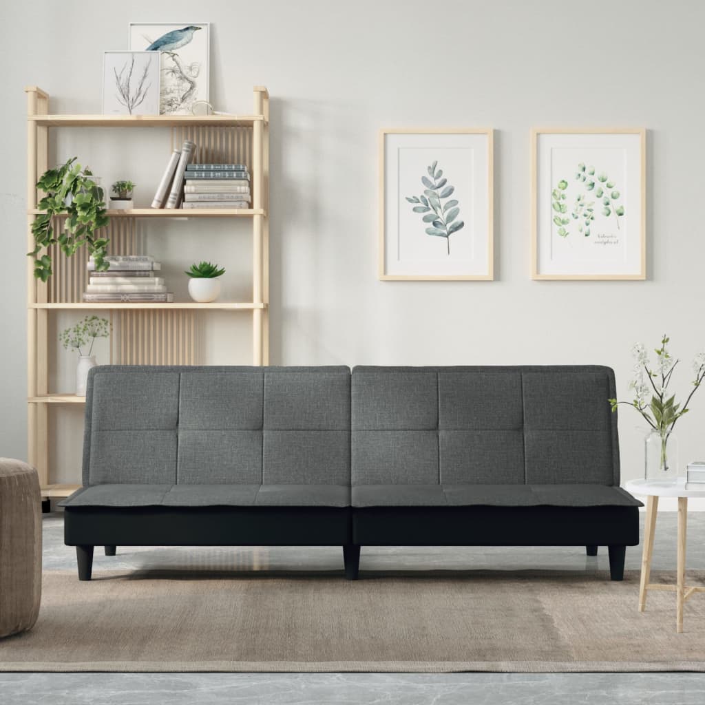 vidaXL Slaapbank stof donkergrijs