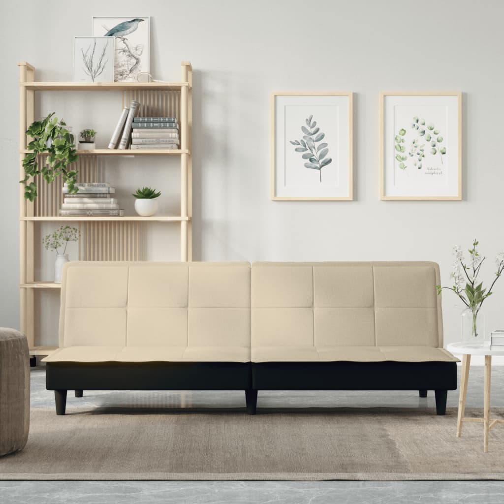 vidaXL Schlafsofa Creme Stoff