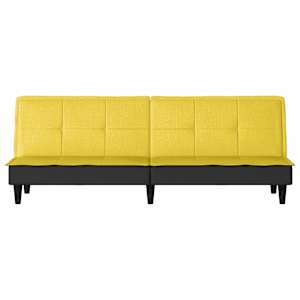 Rozkládací pohovka světle žlutá textil - obrázek 4