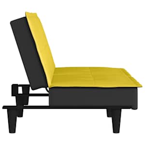 Rozkládací pohovka světle žlutá textil - obrázek 5