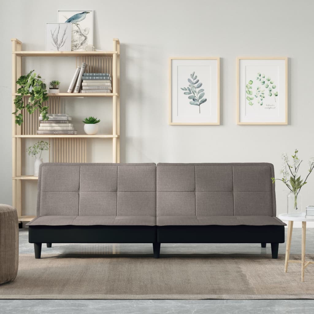 vidaXL Slaapbank stof taupe