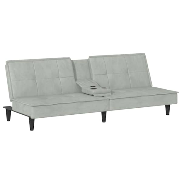 vidaXL diivanvoodi topsihoidjatega, helehall, samet