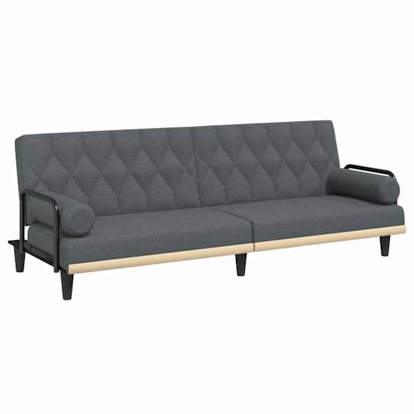 vidaXL diivanvoodi k&auml;etugedega, tumehall, kangas