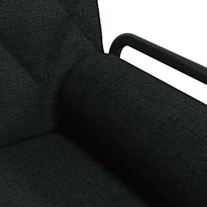 Rozkládací pohovka s područkami černá textil - obrázek 10