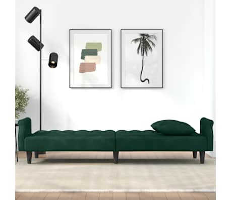 vidaXL diivanvoodi k&auml;etugedega, tumeroheline, samet