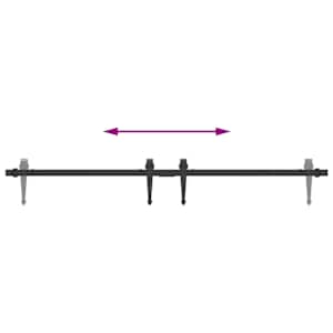 Kování pro posuvné dveře skříně černé 122 cm uhlíková ocel - obrázek 4