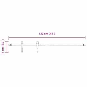 Kování pro posuvné dveře skříně černé 122 cm uhlíková ocel - obrázek 9