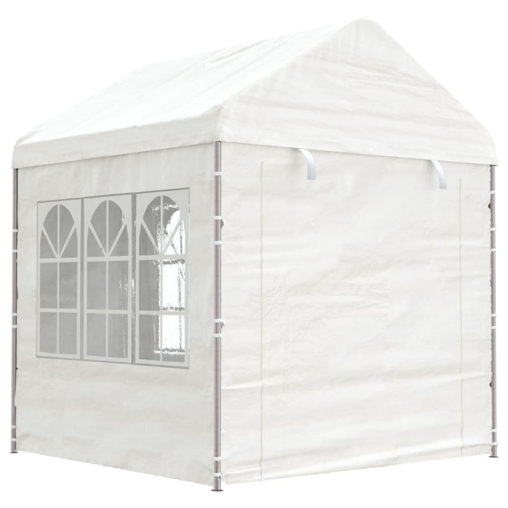 Pavillon mit Dach Weiß 2,28×2,23×2,69 m Polyethylen