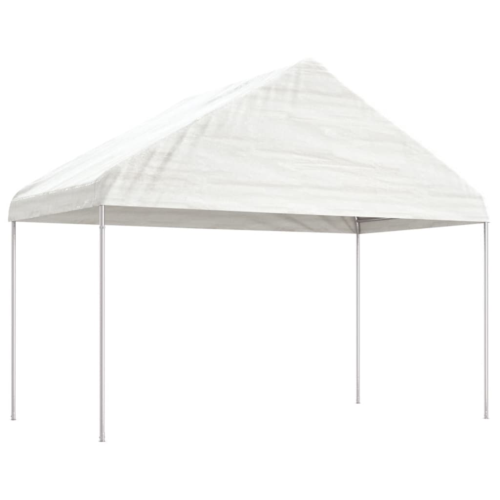 Belvédère avec toit blanc 4,08x2,23x3,22 m polyéthylène