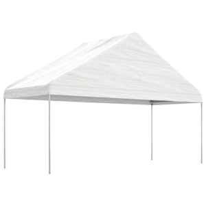 vidaXL katusega varjualune, valge, 5,88 x 2,23 x 3,75 m, pol&uuml;et&uuml;leen