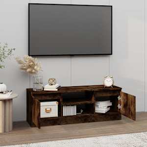 TV skříňka s dvířky kouřový dub 102 x 30 x 36 cm - obrázek 3