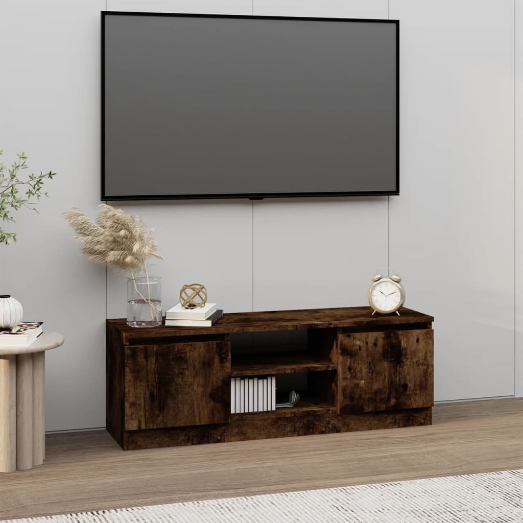vidaXL tv-bord med låge 102x30x36 cm røget egetræsfarve