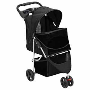 Skládací kočárek pro psa černý 80x46x98 cm oxfordská tkanina - obrázek 3