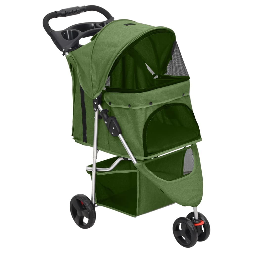 vidaXL Cărucior pliabil pentru câini verde 80x46x98 cm țesătură Oxford 80x46x98