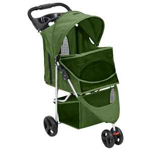 Skládací kočárek pro psa zelený 80x46x98 cm oxfordská tkanina - obrázek 3