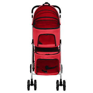 2patrový skládací kočárek pro psa červený 83x48x97 cm oxford - obrázek 3