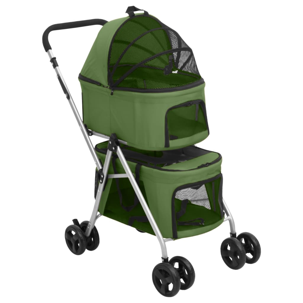 Hundewagen für 2 Hunde Faltbar Grün 83x48x97 cm Oxford-Gewebe