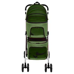2patrový skládací kočárek pro psa zelený 83 x 48 x 97 cm oxford - obrázek 3