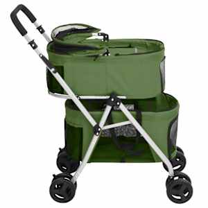 2patrový skládací kočárek pro psa zelený 83 x 48 x 97 cm oxford - obrázek 4