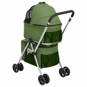 2patrový skládací kočárek pro psa zelený 83 x 48 x 97 cm oxford - obrázek 5