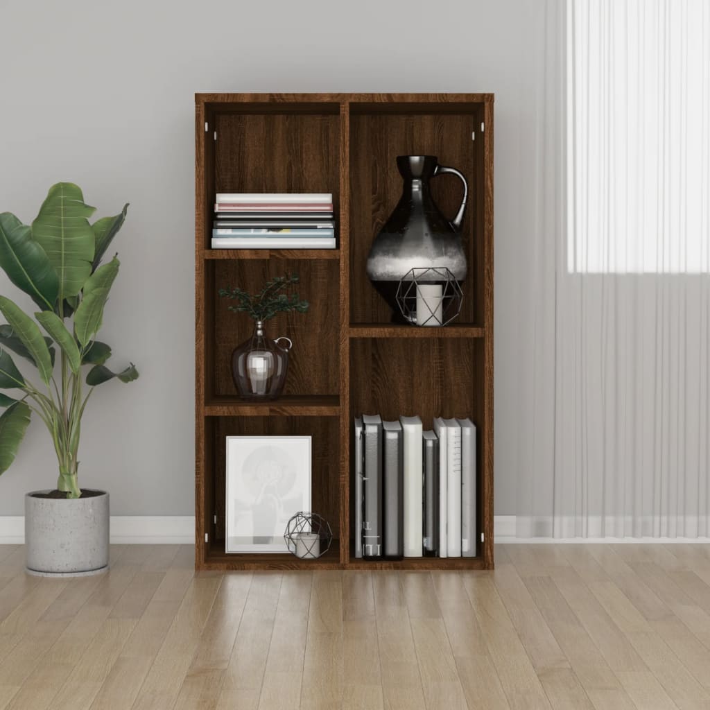 Bücherregal/Sideboard Braun Eiche 50x25x80 cm Holzwerkstoff