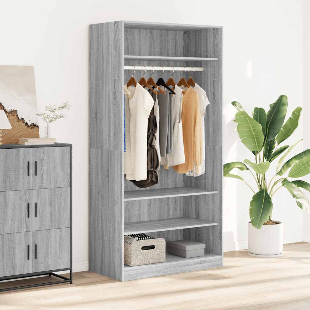 vidaXL Șifonier, gri sonoma, 100x50x200 cm, lemn prelucrat