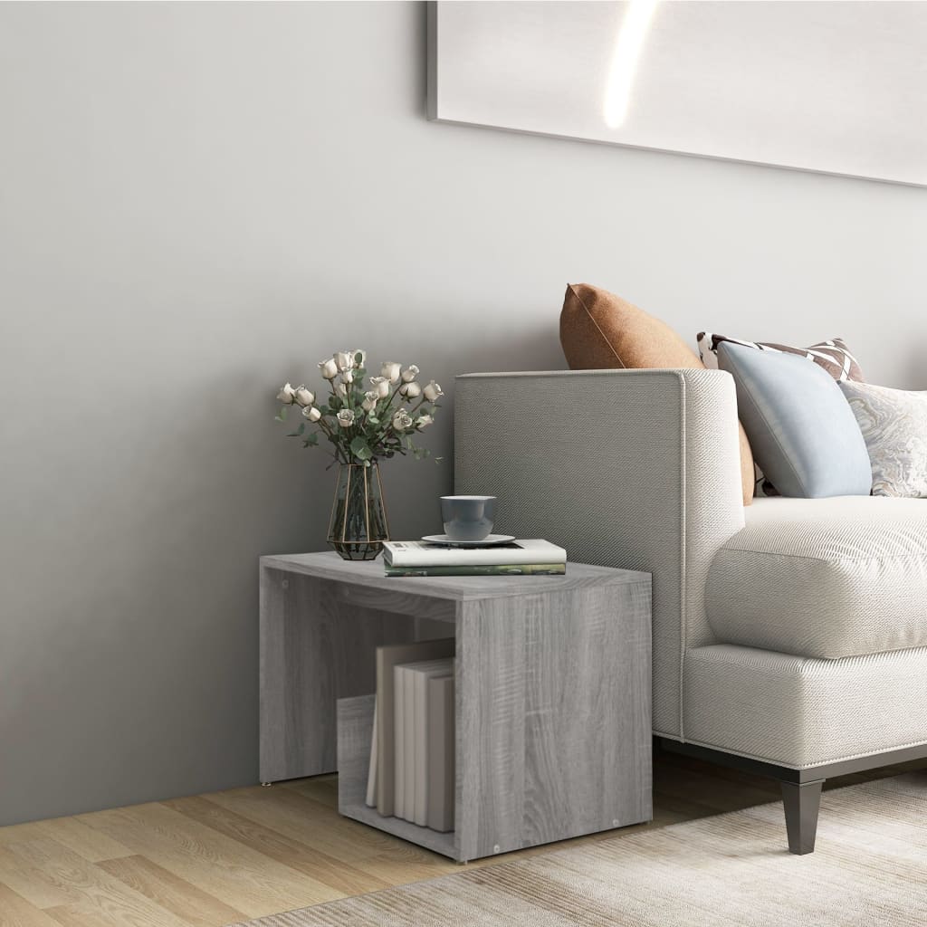 Petrashop  Odkládací stolek šedý sonoma 59 x 36 x 38 cm kompozitní dřevo