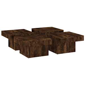 Konferenční stolek kouřový dub 90 x 90 x 28 cm kompozitní dřevo - obrázek 4