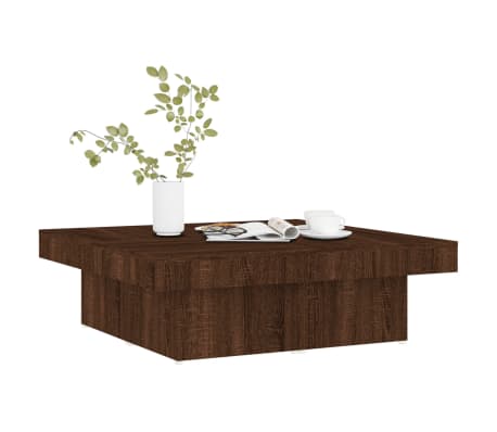vidaXL Soffbord brun ek 90x90x28 cm konstruerat tr&auml;